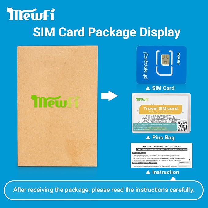 Movistar Europe SIM Card with Spanish Phone Number, 14 Days 6GB in Europe, 40 GB in Spain – Easy Activation & 24/7 Whatsapp Support, 4G, Unlimited Local Calls – Compatible with Unlocked Phones