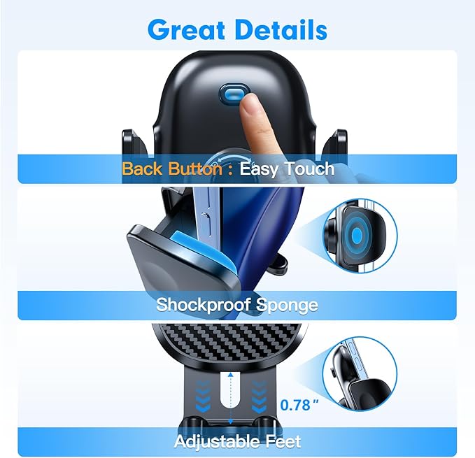 isuke Phone Holder for Your Car, [80+LBS Strongest Suction & Ultra-Durable] Aluminum Alloy Phone Holder for Car Dashboard Windshield, Car Phone Mount for iPhone Samsung & All 4-7 inches Smartphones