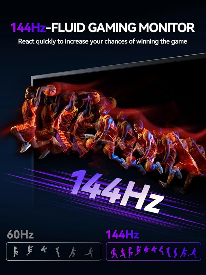 UPERFECT QLED Portable Monitor 2K 144HZ 18'' 100% DCI-P3 500Nits w/VESA & Stand 180° Adjustable Ultra-Slim & Lightweight Frameless FreeSync IPS HDR Gaming Display, Travel Second Monitor for Laptop