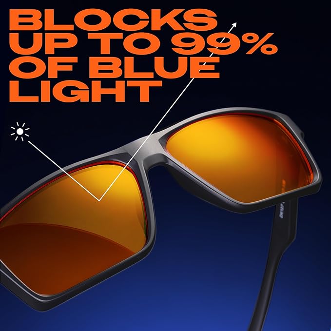 Titan Gaming Glasses, Anti Blue Light Glasses Men, UV400 Protection Blue Light Blocking Glasses for Computer Eye Strain