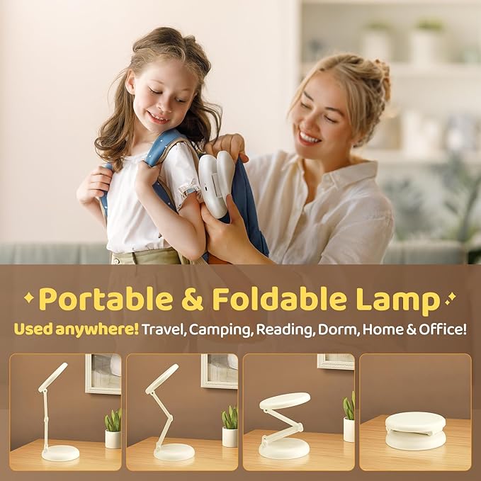 Small Desk Lamp Cute Desk Lamp,3600mAh Small Battery Operated Lamp Rechargeable Lamp,10 Brightness Battery Powered Lamp Rechargeable Lamps Cordless Desk Lamp,Portable Lamp Cute Lamp for Desk Lamp Cute