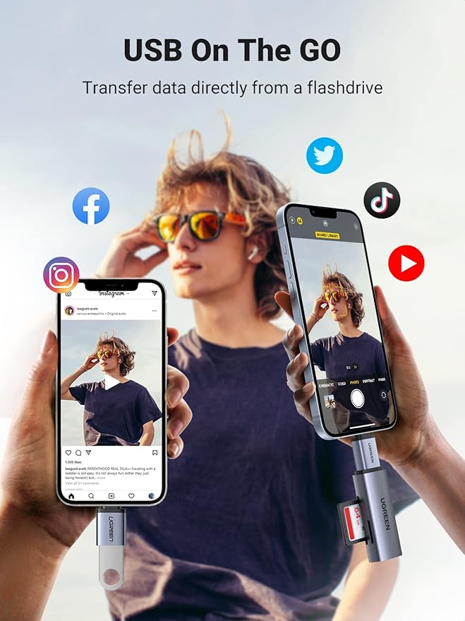 UGREEN USB to USB C Adapter 10Gbps,2 Pack USB C to A Adapter Compatible with iPhone 16 15 Pro/Samsung/MacBook Pro/Air/iPad Pro,Thunderbolt 4/3,Space Gray