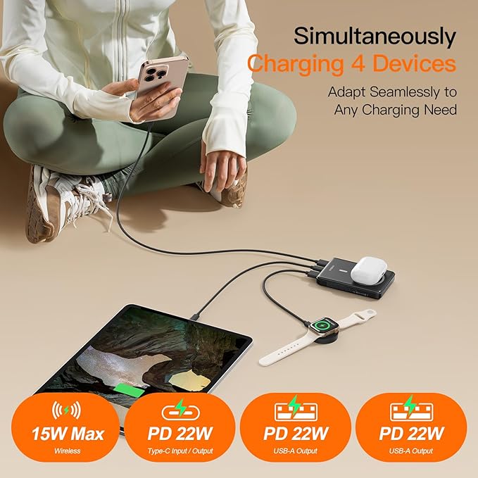 Magnetic Portable Charger, 16800mAh Wireless Power Bank, with 20W USB-C Fast Charging and LED Digital Display Magnetic Battery Pack, Compatible with iPhone 16/15/14/13/12 Full Series (2025)