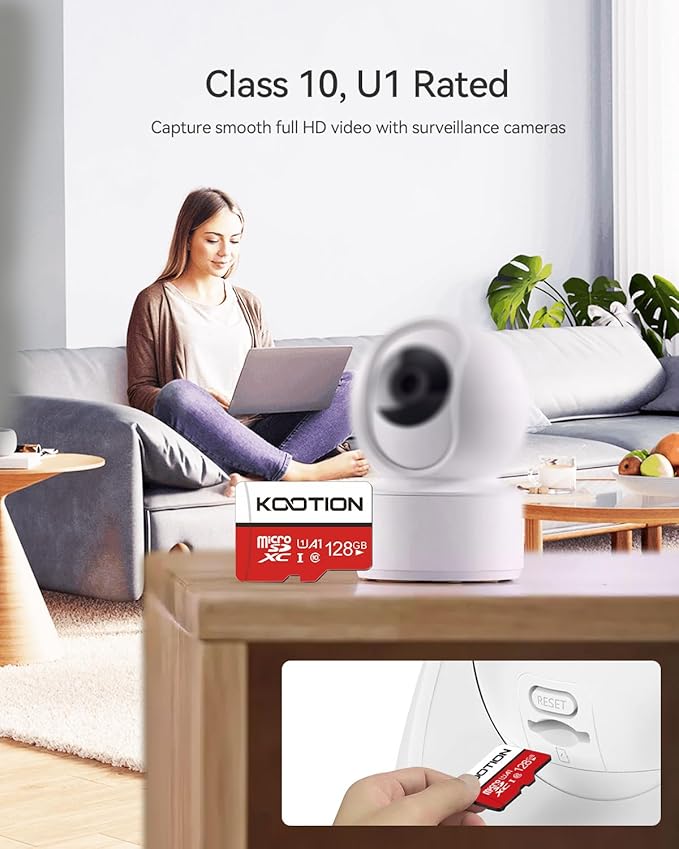 KOOTION 128GB Micro SD Card 2 Pack, UHS-I microSDXC Flash Memory Card, C10, U1, Full HD, Class 10 TF Card with Adapter