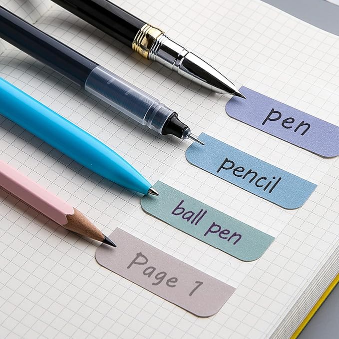 AccEncyc 240 Pcs Colored Index Tab 1"x1.8" Large Book Sticky Tabs Repositionable Page Tabs Flags Page Markers Labels for Notebooks, Filing, Classification,12 Colors