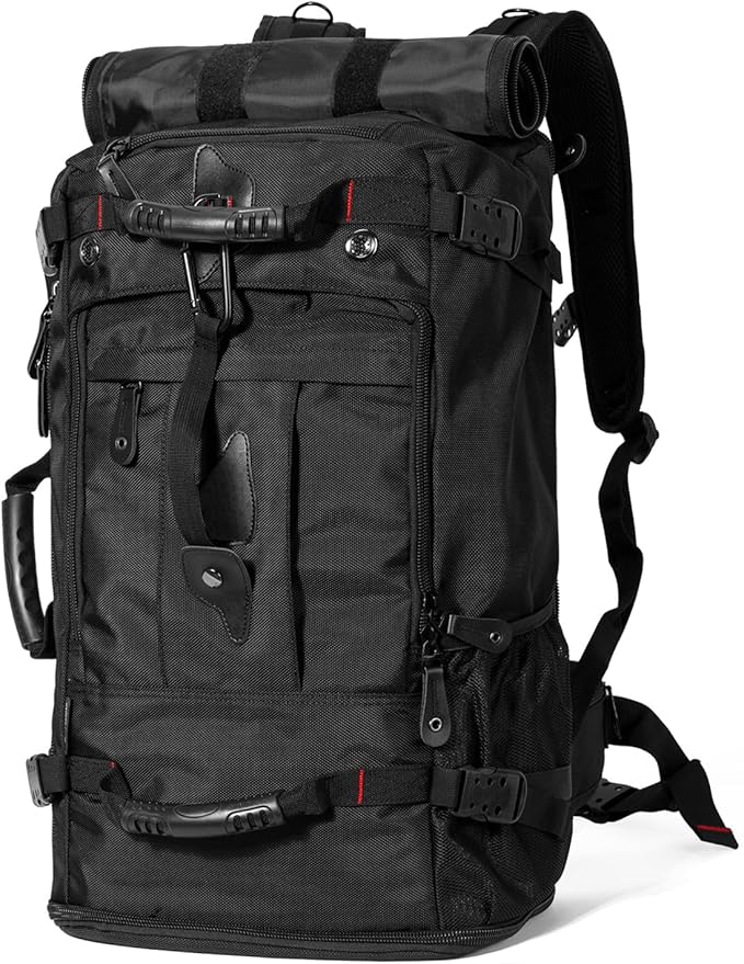 Travel Backpack Carry On Backpack Durable Convertible Duffle Bag Fit for 15.6 Inch Laptop for Men and Women hiking airplane shoes bag extendable three way uses multiple