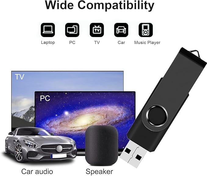 Flash Drive Bulk 2GB USB 20 Pack FEWINA USB2.0 USB Drives Pack Thumb Drive Bulk Swivel Memory Stick Zip Drive for Storage and Backup Black 20PCS 2GB