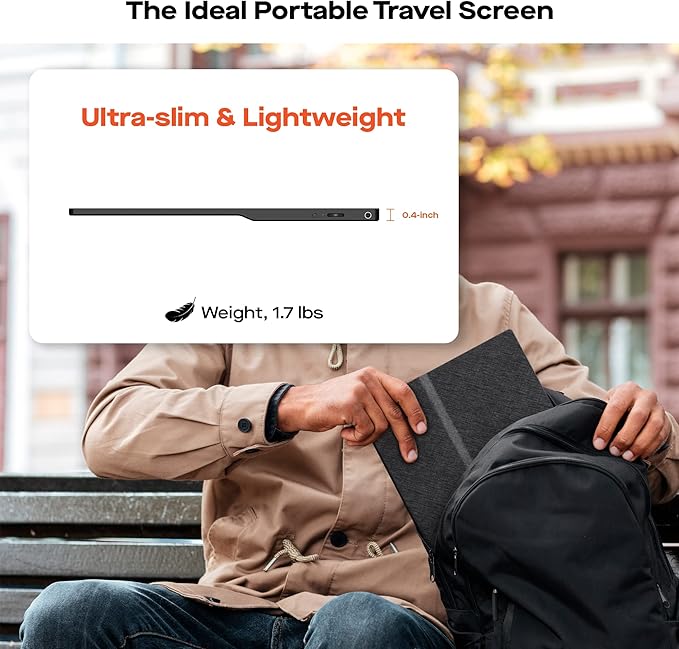 Mobile Pixels New Fold Portable Monitor 15.6'' FHD 1080p Travel Monitors for Laptop,Plug and Play,Laptop Screen Extender Monitor Compatible with macOS/Windows/Android/Switch(Protective Cover Included)