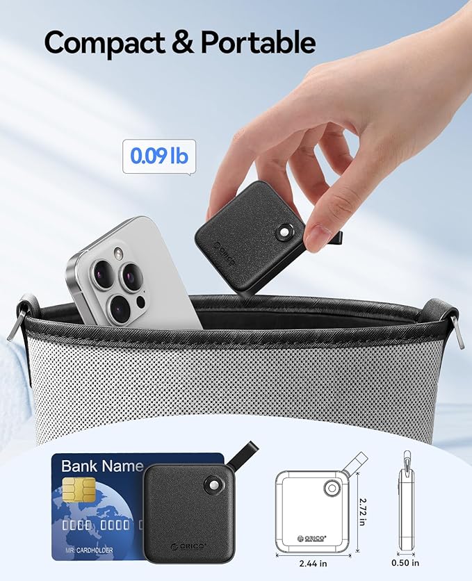 ORICO Portable SSD 4 TB with 2 in 1 USB C Cable, External Solid State Drives, Up to 460MB/s, Status Indicator, Reliable Storage for USB-C Smartphone, Tablet, PC - B5PLUS