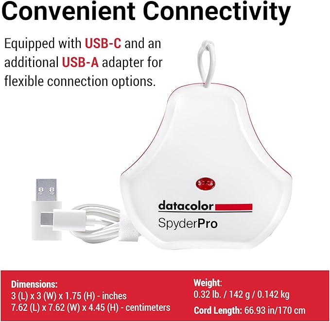 datacolor SpyderPro - Calibrate Computer and Laptop Screens for Photo and Video Editing, User-Friendly, Ensures Color Accuracy and Consistency, For Beginners & Pros