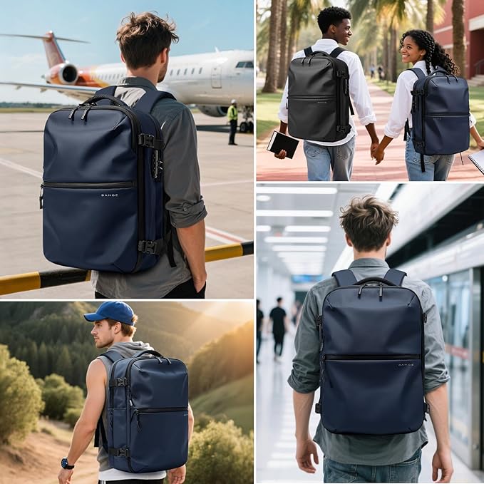 BANGE Travel Backpack with TSA lock version can hold 15.6 inch Laptop suitable Daily Commute and Overnight Flight Approved Anti-theft Bag