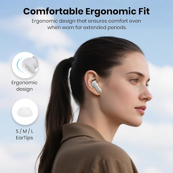 Bluetooth Headphones 5.3 Wireless Earbuds 2-in-1 Case and Phone Stand Noise Cancelling Earbuds Powerful Bass in-Ear Bluetooth 70H Playtime 35dB Hybrid ANC Waterproof for Sports/Workout White
