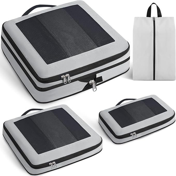 8 Set/6 Set/4 Set Compression Packing Cubes for Travel, Lightweight Vacation Travel Essentials, Travel Accessories for Suitcase Organizer Bags Set, Durable Luggage Organizer