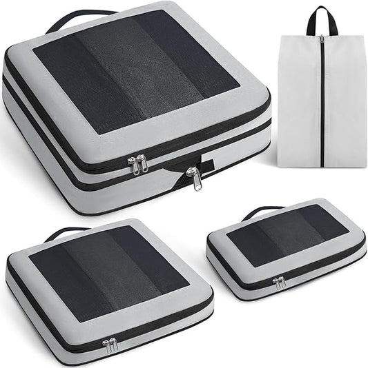 8 Set/6 Set/4 Set Compression Packing Cubes for Travel, Lightweight Vacation Travel Essentials, Travel Accessories for Suitcase Organizer Bags Set, Durable Luggage Organizer