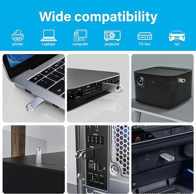 ABLAZE 2GB Flash Drive 20 Pack, Metal USB 2.0 Thumb Drives with Keychains USB Sticks Pendrives (Sliver)