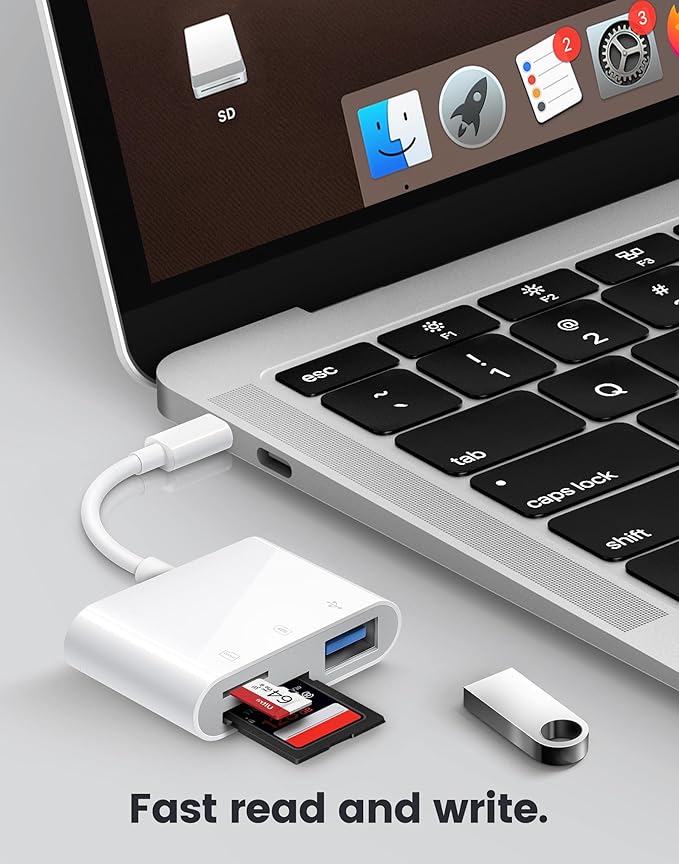 USB C SD Card Reader, Oyuiasle USB C to SD Card for iPhone 15 16/iPad/Mac/Laptop, USB-C/Type C Memory Card Adapter for iMac, iPad Pro Air Mini, MacBook Pro Air,Galaxy,MicroSD/SD