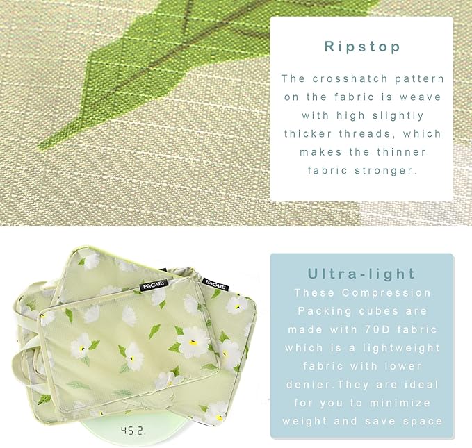 BAGAIL 6 Set Ultralight Compression Packing Cubes Packing Organizer for Travel Accessories Luggage Suitcase Backpack