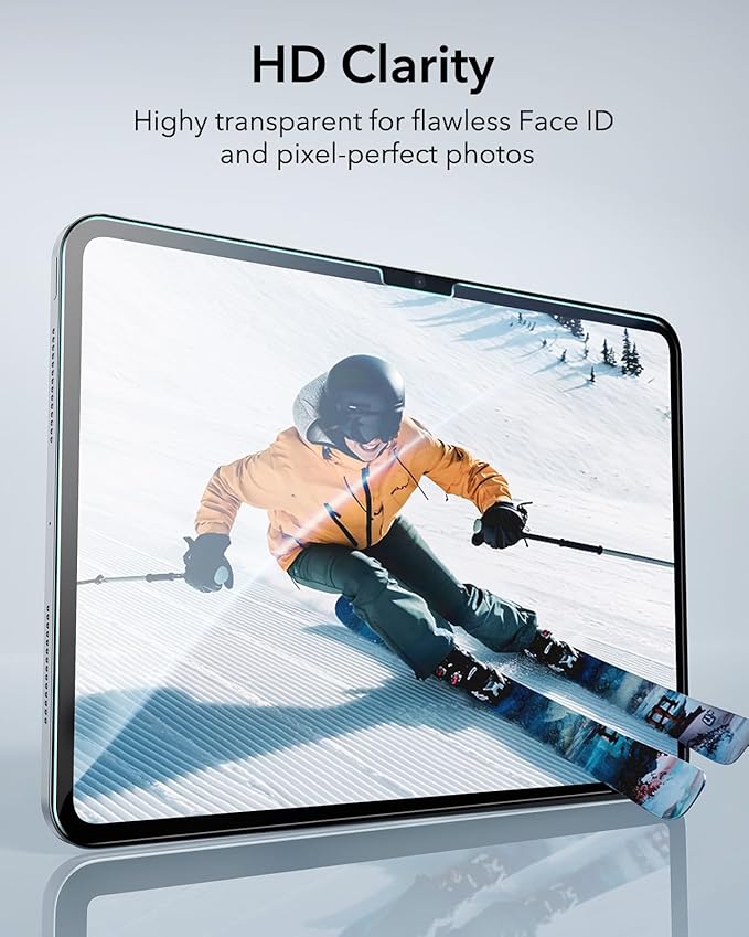 ESR 2 Pack Screen Protector for iPad Pro 13 Inch (M5/M4) 2025/2024, 9H Tempered Glass Film with Ultra Fit Tray, Scratch Resistant, HD Clarity, Bubble Free Application, Apple Pencil Support