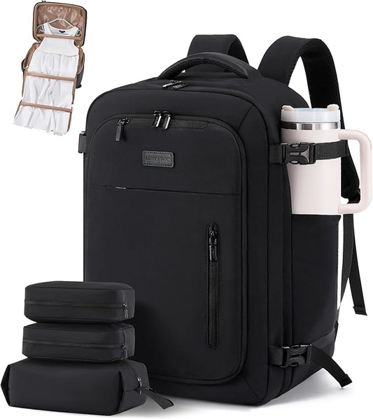 LOVEVOOK Travel Backpack for Women Men with Garment Bag, 50L Carry on Backpack as TSA Personal Item Flight Approved, Luggage Daypack Fits 17.3" Laptop, Overnight Business Weekender Travel Essential