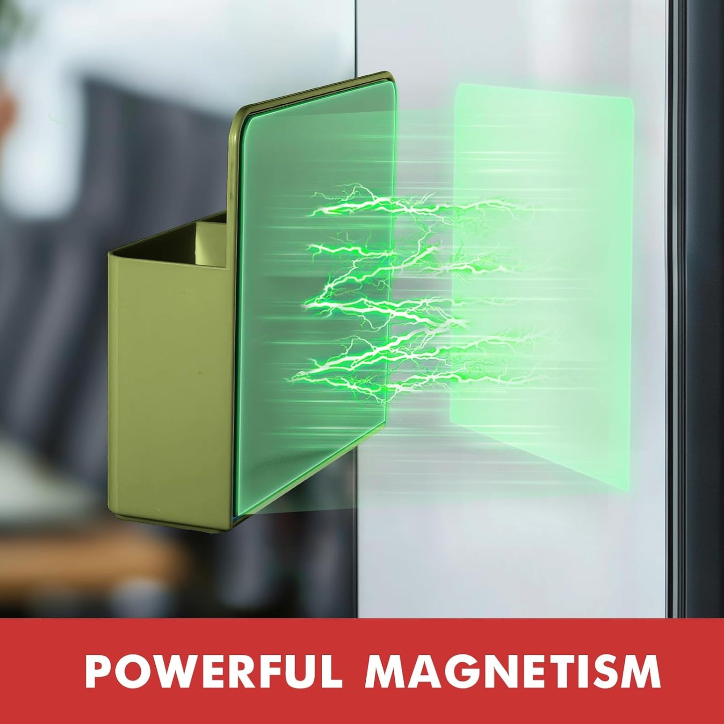 BEYGORM 2 Pack Plastics Magnetic Pen Holder for Refrigerator, Dry Erase Marker Holder for Whiteboard，Magnet School Locker Organizer Accessories, Pencil Cup, Pen Caddy (Army Green)