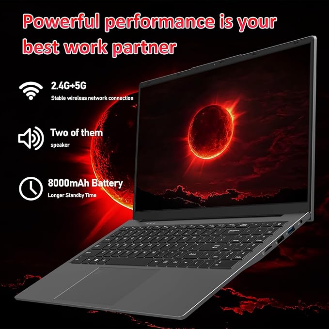 Laptop 15.6-Inch 16gb Ram | 512GB SSD Win 11 | N95 Processor (Up to 3.4ghz) | 16gb Ram | 512GB SSD | 60wh Battery | WiFi 5 and Bt 5 | USB 3.0, Minihdmi | Fingerprint Unlock | Numeric Keypad