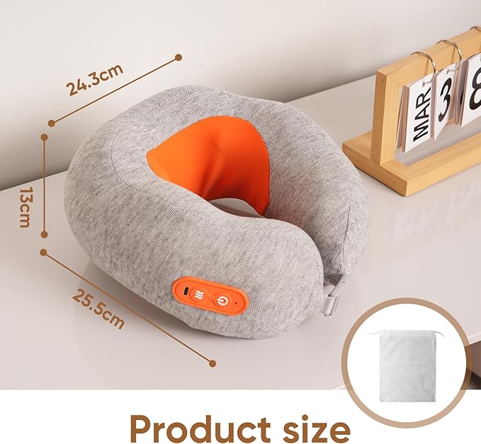 Howdy Shiatsu Neck Massager with Heat, 2-in-1 Portable Travel Cervical Support Pillow for Neck Relax, 2025 for Mom Dad Women Men