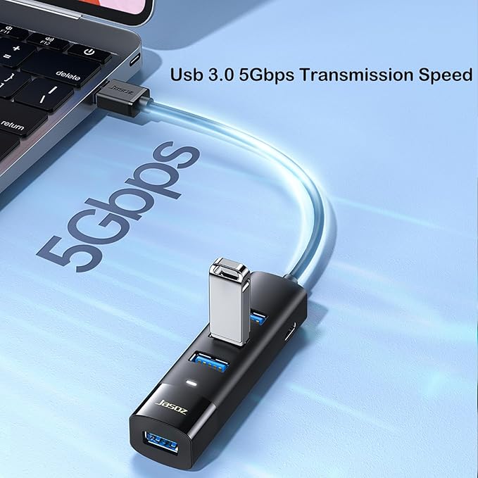 KAGO USB C Hub 4 Ports - Multiple USB 3.0 Hub with 5Ft Cable, USB-C Splitter Extender with USB Type-C Power Port, for Laptop,Desktop, Windows, Linux, PC(USB c)