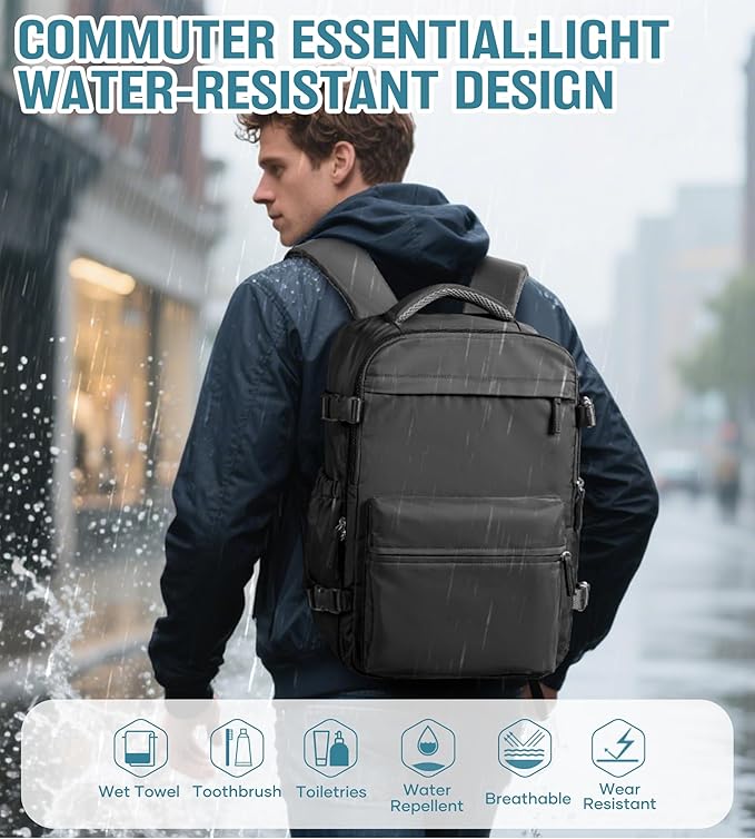 Vacuum Travel Backpack with Pump Women Personal Item Carry on Vacpack Backpacks Flight Approved 18x14x8 inches Men Laptop Waterproof Work Compression bags Casual Daypack Black Vacuum seal backpack