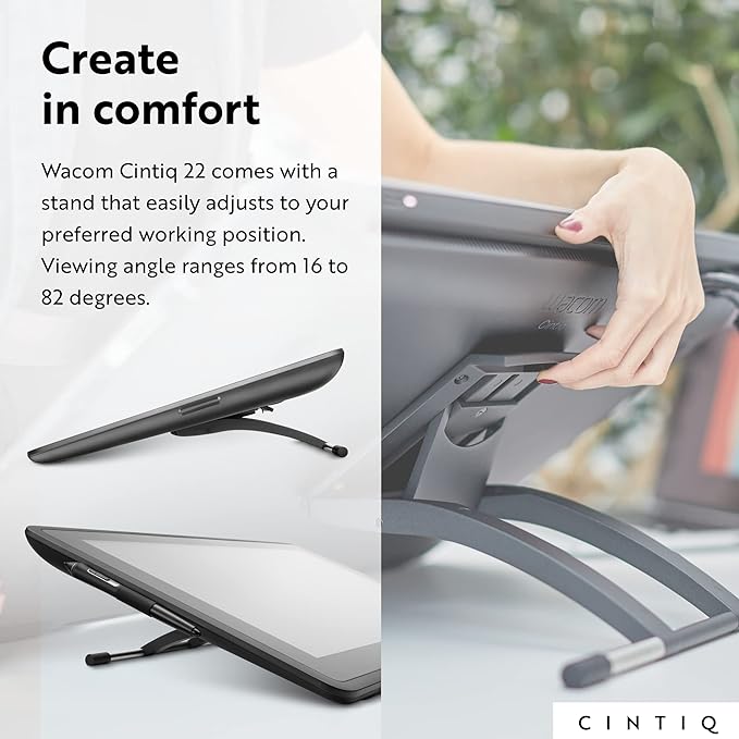 Wacom Cintiq 22 Drawing Tablet with Screen, 21.5" Full HD Display Graphic Arts Tablet Includes Pro Pen 2 w/ Tilt Response, Graphic Design Animation Display Pad for Mac, PC