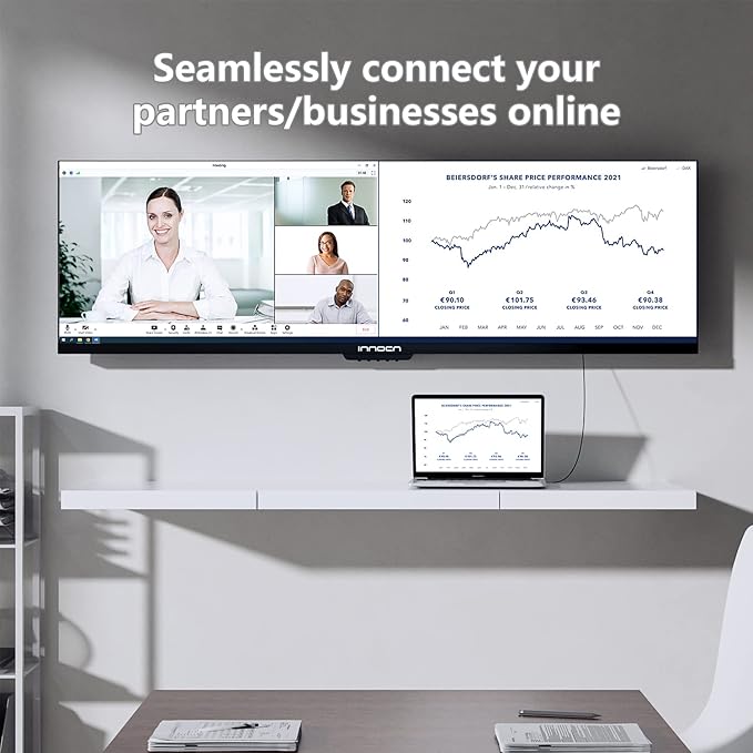 INNOCN Ultrawide Monitor 43.8" WFHD 3840 x 1080p 120Hz 32:9 IPS Computer Split Screen 96% DCI-P3 HDR400 FreeSync Premium USB Type-C HDMI Height Adjustable Mountable - 44C1G