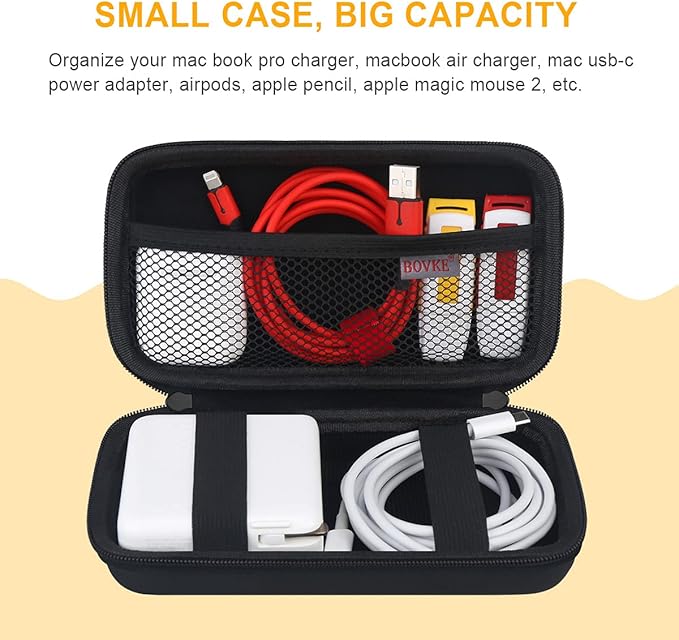BOVKE Travel Cable Organizer Hard Protective Case