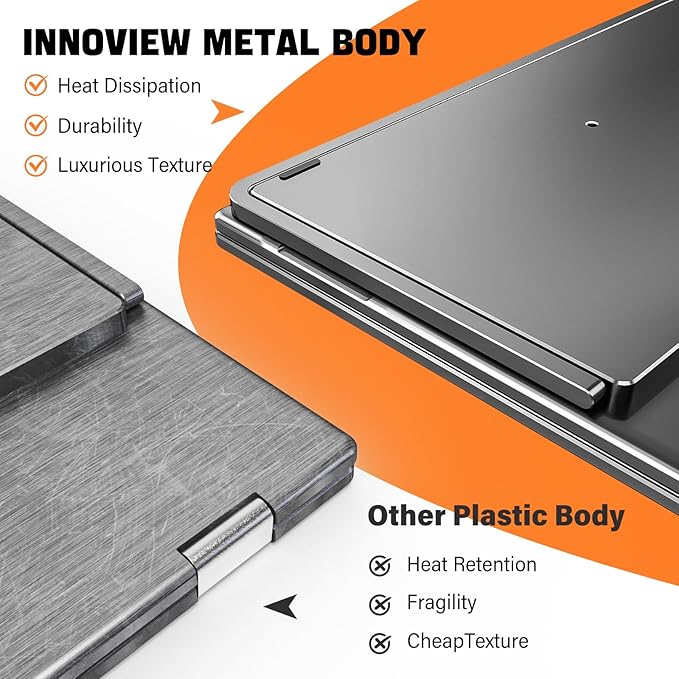 InnoView 18" 2K 100Hz Dual Portable Monitor 100% DCI-P3 Dual Monitor 315°Adjustable Screen Extender for Windows Mac Laptop with Speakers Type-C HDMI DP Foldable 2560x1600 Monitors (No Driver Needed)