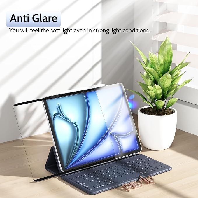 2 Pack Magnetic Paperfilm for iPad Air 13 Inch 2024/2025 (M2/M3, 6th/7th Gen), Feel Like Writing Drawing On Paper, Matte Removable Anti Glare Fingerprint Screen Protector Blue Light Filter