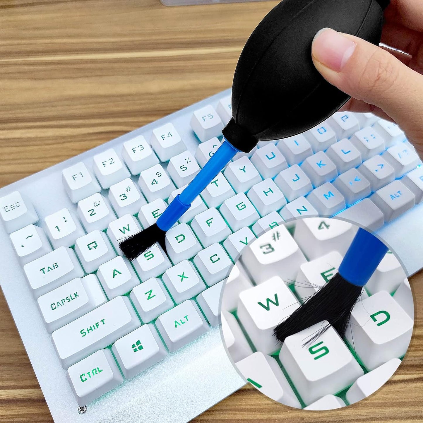 Medsuo 2pcs Air Blower with Soft Brush Manual Rubber Bulb Air Pump Dust Blower Cleaner for Camera Microscopes Telescope Eyepieces Guitars Filters Keyboards Records Cell Phones and Succulents