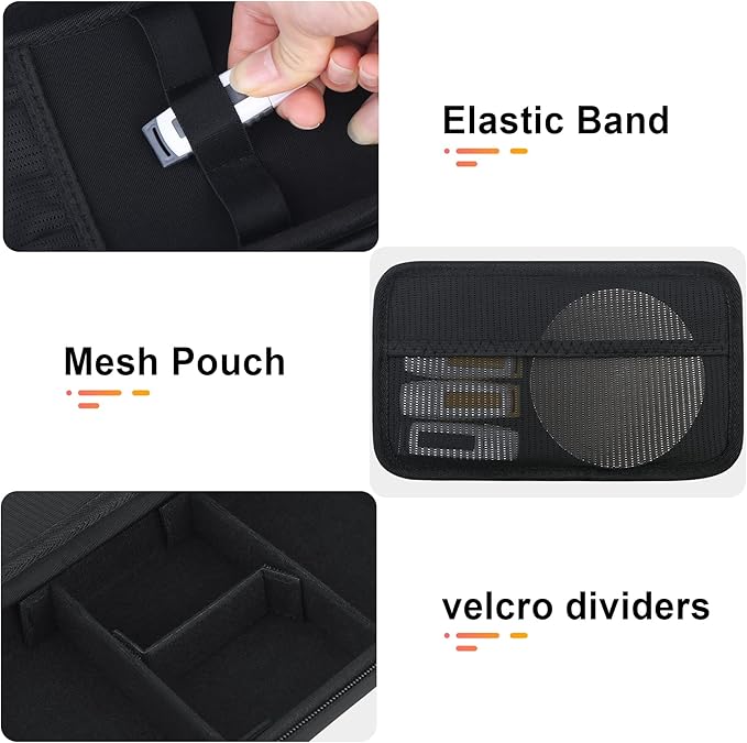 BOVKE Travel Cable Organizer Hard Protective Case