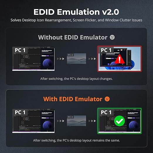 TESmart 16 Ports HDMI KVM Switch 4K@30Hz, 16X1 1U Rack Mount KVM USB2.0 EDID Emulator with 8 Pcs 5ft KVM Cable, Control up to 16 Computers/Servers, with RS232 & LAN Port