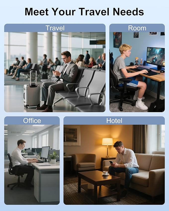 Power Strip with USB C - 40W Charging Station with 2 Outlets 3 USB A & 2 USB C - Charger for Multiple Devices, 5Ft Flat Plug Extension Cord, Non Surge Protector for Cruise Travel Office(White)