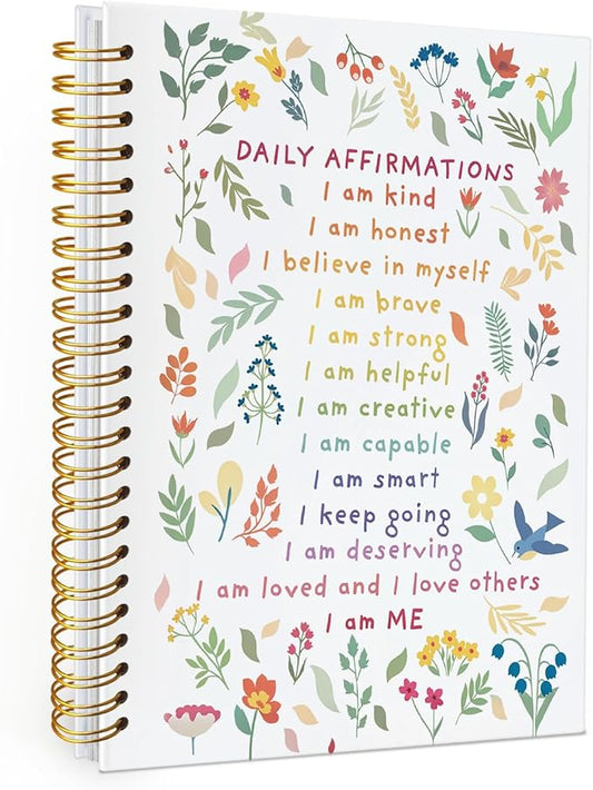 Wheatwin Positive Affirmations Gifts, Daily Affirmations for Women, Inspirational Gifts for Women Girls Teen, Motivational Floral Wildflower Notebook Journal, 5.5x8.3