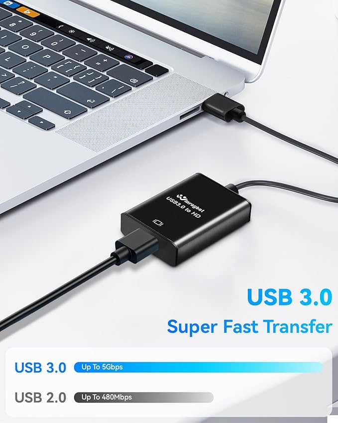 USB 3.0 to hdmi Adapter for Laptop,USB hub hdmi Converter, HD Port Expander (USB 3.0-Black)