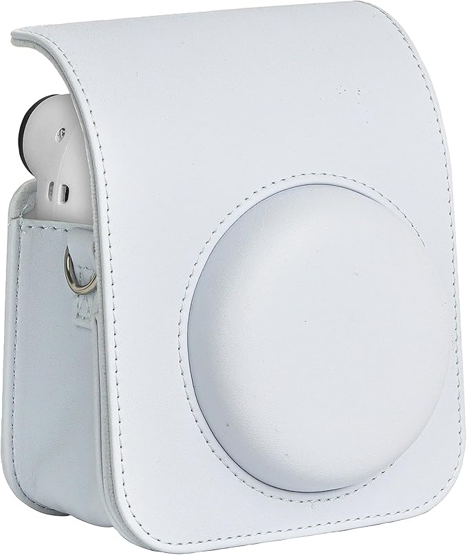 Fujifilm Instax Mini 12 Instant Film Camera Clay White, Fuji Instax Mini Twin Pack Instant Film 20 Prints, Protective Case, Gift Bundle