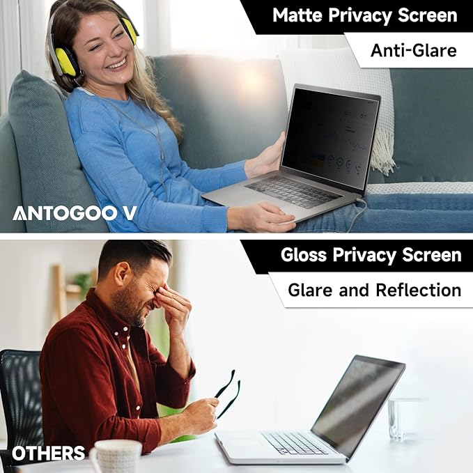 13.3 Inch 1920x1080P (16:9) Laptop Privacy Screen Filter, Anti Blue Light Glare & Anti Scratch Computer Privacy Shield, Not for 13" with 16:10 Aspect Ratio Laptop