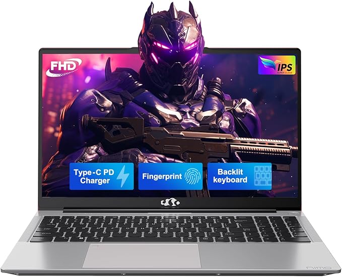 NIMO 15.6" IPS FHD-Gaming-Laptop, AMD Ryzen 5 6600H 6-Cores 660M GPU 32GB DDR5 RAM 1TB SSD(Beat i7-1165G7, Up to 4.5GHz) Computer with 100W GaN Type C Fingerprint Backlit Keyboard Win 11