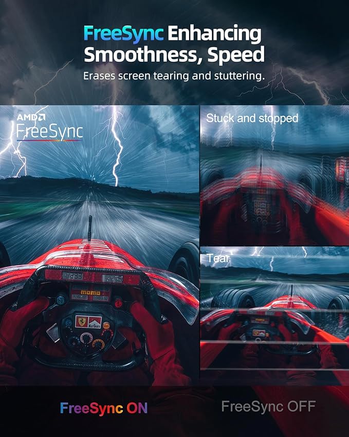 UPERFECT 18" QLED Portable Monitor, 2K 2560×1600, 144Hz Gaming Display, 500 Nits Brightness, FreeSync HDR, 100% DCI-P3, Ultra-Slim USB-C/HDMI Monitor for Laptop MacBook Phone Game Console, VESA Mount