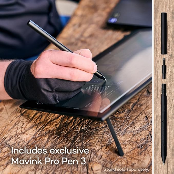 Wacom Movink Drawing Tablet with Screen, 13.3" OLED Touchscreen Portable Graphic Art Tablet w/Pro Pen 3, 10-bit Color Display for Mac, PC, Chromebook & Android