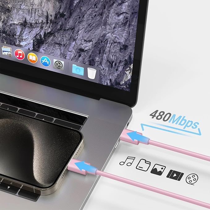 iPhone 17 16 15 Charger Fast Charging 3+3Pack Type C Charger USB C Chargers Block with 6FT Cable for iPhone Air/17/17 Plus/17 Pro/17 Pro Max/16/16 Plus/16 Pro/16 Pro Max/15/15 Pro Max/iPad Pro(Pink)