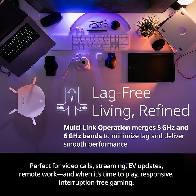 D-Link BE9500 Tri-Band Wi-Fi 7 Smart Router (R95) – Sculptured-Wing Design, 2.5 GbE, Self-Optimizing Mesh, Multi-Link, Multi-Gig, Parental Controls, Alexa/Google Ready