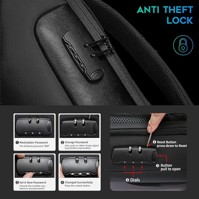 BANGE Anti Theft Backpack,Smart Work Backpack with USB Charging Port, Business Laptop Fit for 15.6 INCH Laptop…