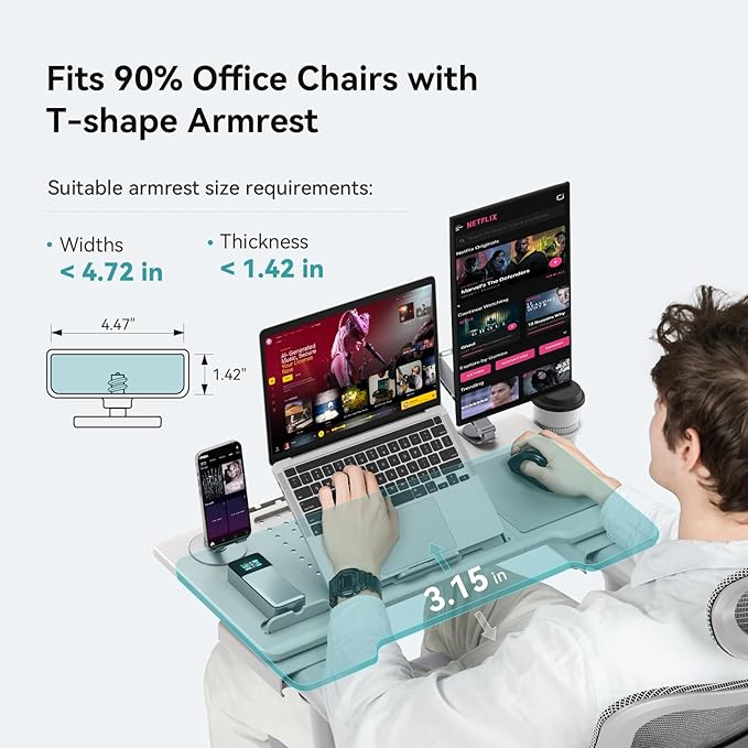 Newtral Laptop Bed Tray Desk, Height & Angle Adjustable Foldable Laptop Stand w/Cup Holder, Mousepad, Laptop Table Bookstand for Gaming, Working, Sofa & Office Chairs Use (Grey, Upgrade)