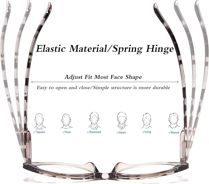 EYEURL Cat Eye Reading Glasses for Women 2 Pair Blue Light Blocking Readers 3.00 Comfort Spring Hinge Lightweight Eyeglasses Anti Glare for Ladies