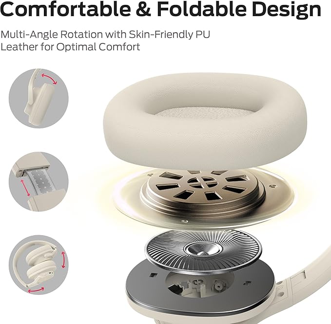 Monster Mission 200 Bluetooth Headphones, Wireless Headphones with 3 EQ Modes, Low Latency HiFi Stereo Foldable Lightweight Headset, 60H Playtime,Deep Bass for Home Office Cellphone PC Ect